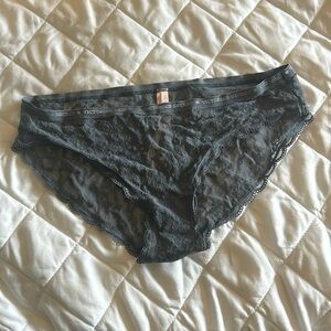 Dark gray sexy lace panties